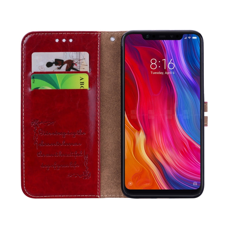 Business Style Oil Wax Texture Horizontal Flip Leather Case for Xiaomi Mi 8, with Holder & Card Slots & Wallet