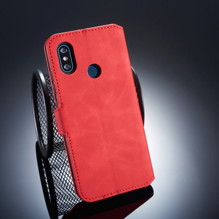 DG.MING Retro Oil Side Horizontal Flip Case for Xiaomi Mi 8, with Holder & Card Slots & Wallet