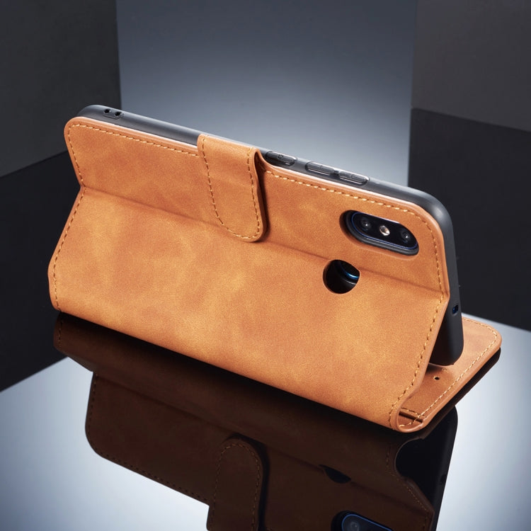 DG.MING Retro Oil Side Horizontal Flip Case for Xiaomi Mi 8, with Holder & Card Slots & Wallet