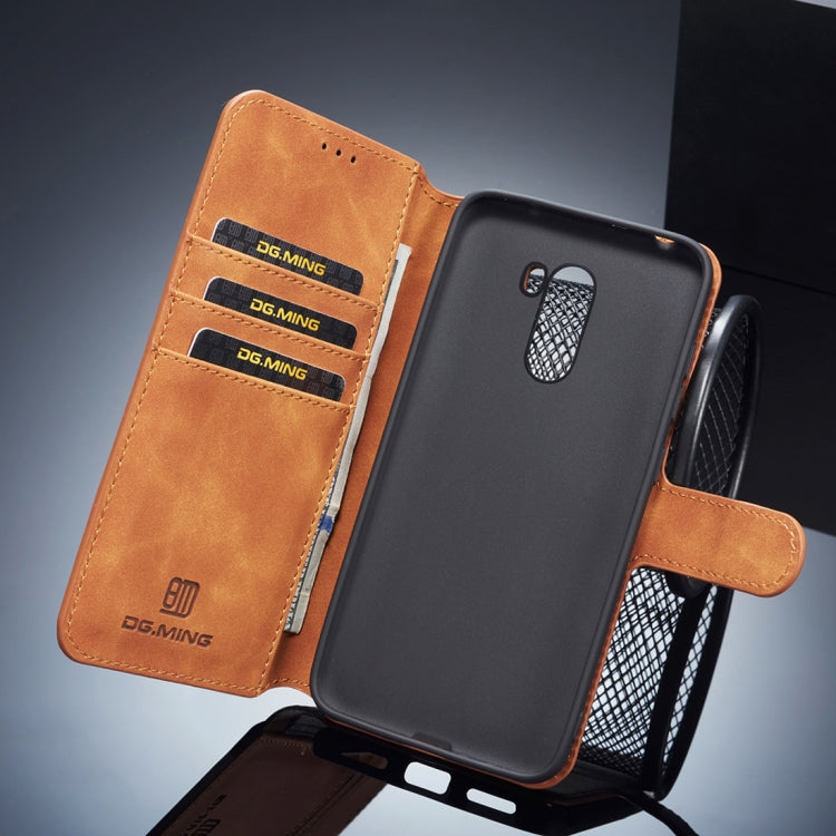 DG.MING Retro Oil Side Horizontal Flip Case for Xiaomi Pocophone F1, with Holder & Card Slots & Wallet