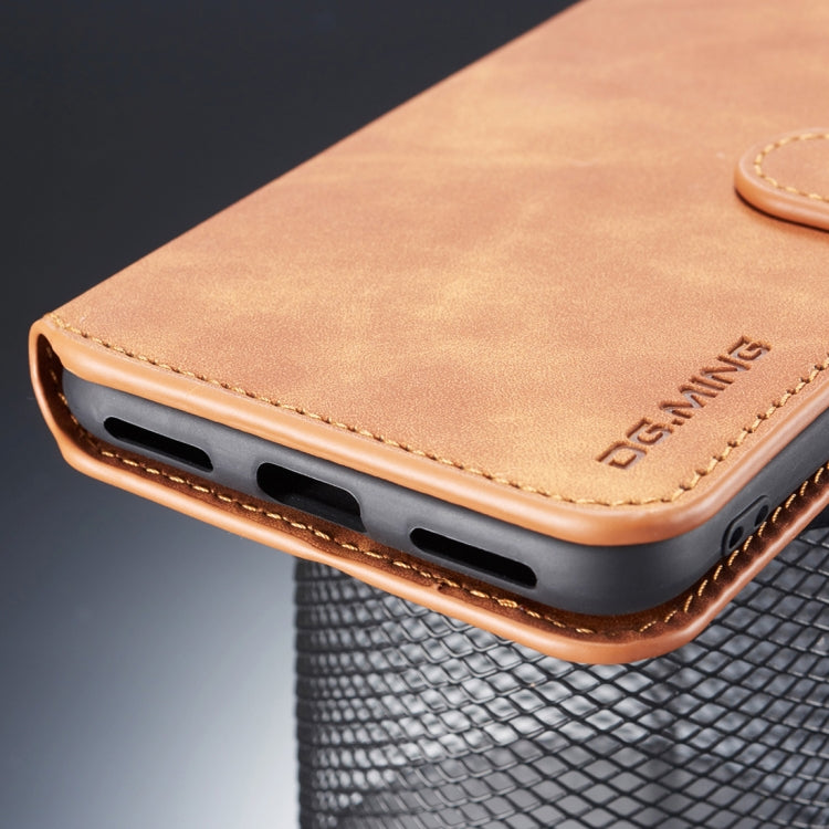 DG.MING Retro Oil Side Horizontal Flip Case for Xiaomi Pocophone F1, with Holder & Card Slots & Wallet