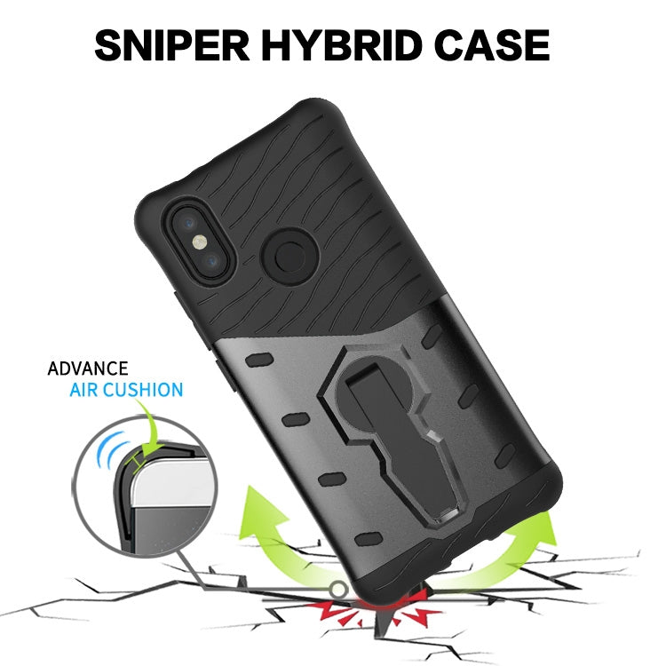 PC + TPU Dropproof Sniper Hybrid Case for Xiaomi Mi 6X / A2, with 360 Degree Rotation Holder