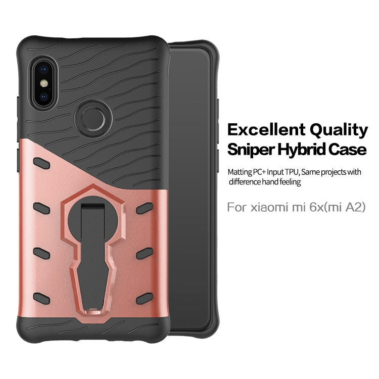 PC + TPU Dropproof Sniper Hybrid Case for Xiaomi Mi 6X / A2, with 360 Degree Rotation Holder