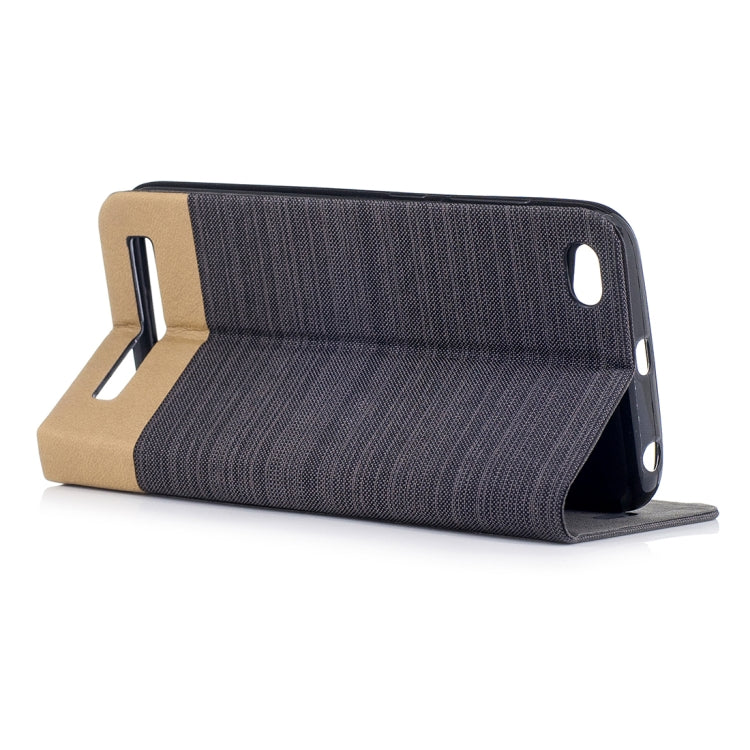 For Xiaomi Redmi 5A Canvas Texture PU + TPU Horizontal Flip Leather Case with Holder & Card Slot