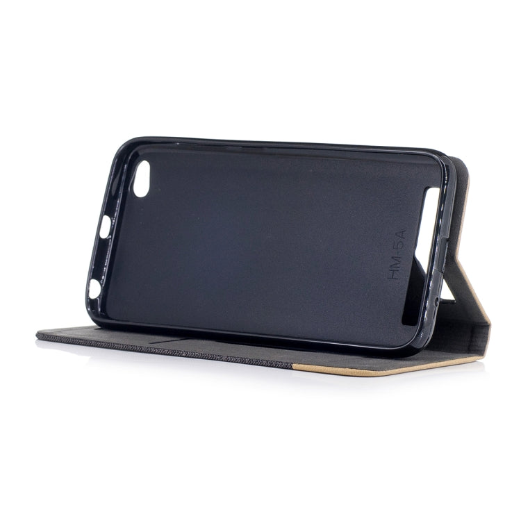 For Xiaomi Redmi 5A Canvas Texture PU + TPU Horizontal Flip Leather Case with Holder & Card Slot