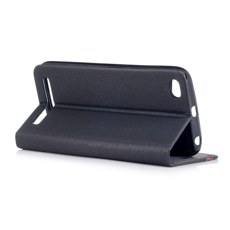 For Xiaomi Redmi 5A Contrast Color Canvas Texture Horizontal Flip Leather Case with Holder & Card Slot