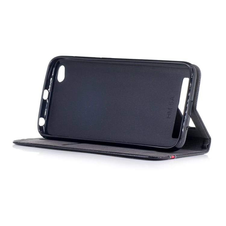 For Xiaomi Redmi 5A Contrast Color Canvas Texture Horizontal Flip Leather Case with Holder & Card Slot