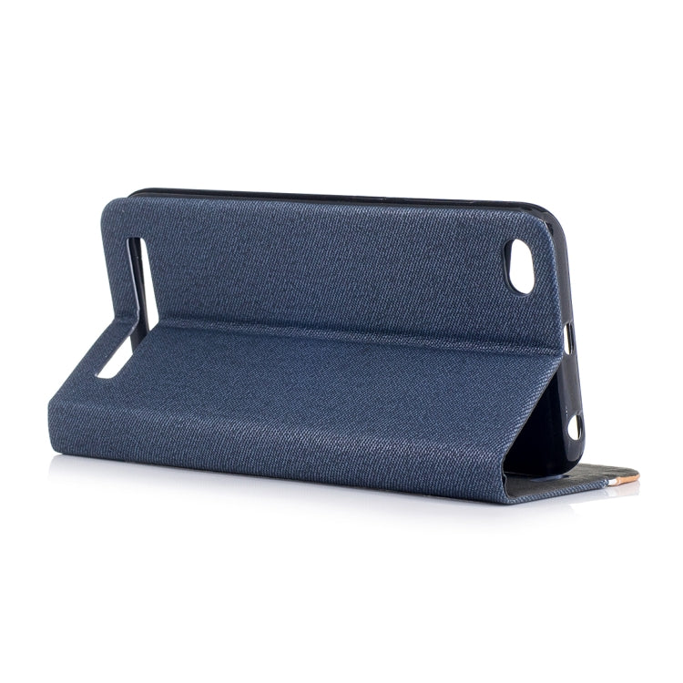 For Xiaomi Redmi 5A Contrast Color Canvas Texture Horizontal Flip Leather Case with Holder & Card Slot