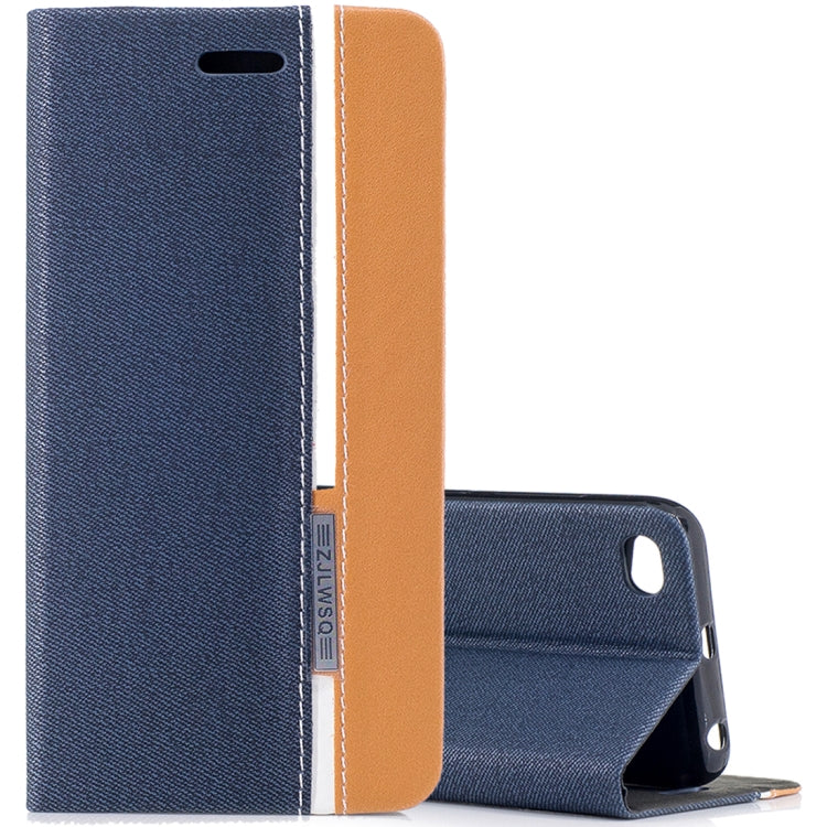 For Xiaomi Redmi 5A Contrast Color Canvas Texture Horizontal Flip Leather Case with Holder & Card Slot