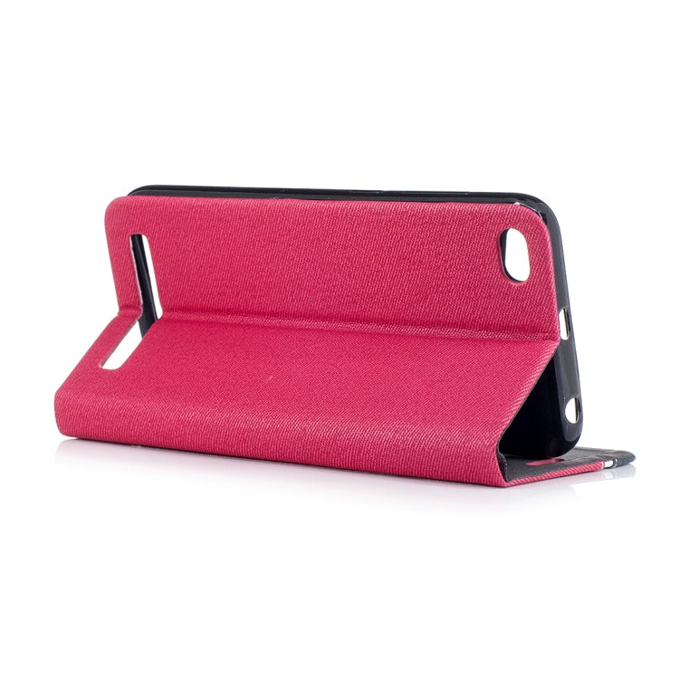 For Xiaomi Redmi 5A Contrast Color Canvas Texture Horizontal Flip Leather Case with Holder & Card Slot