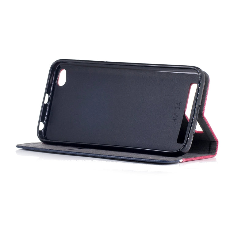 For Xiaomi Redmi 5A Contrast Color Canvas Texture Horizontal Flip Leather Case with Holder & Card Slot
