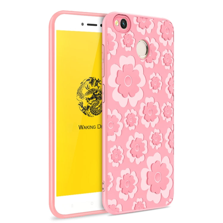 For Xiaomi Redmi 4X 3D Suspension Carving Pattern TPU Protective Back Case