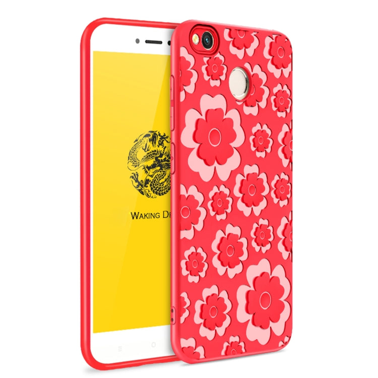 For Xiaomi Redmi 4X 3D Suspension Carving Pattern TPU Protective Back Case