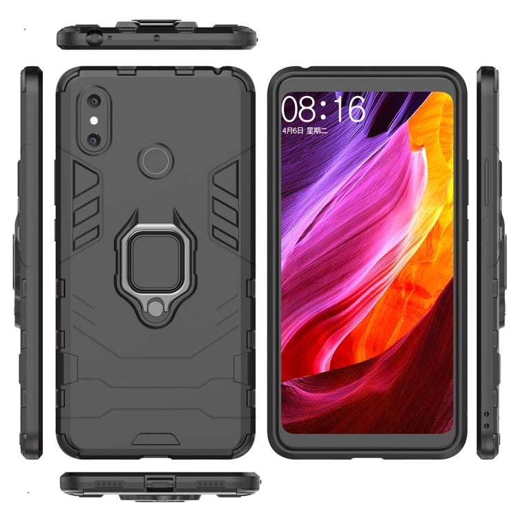 PC + TPU Shockproof Protective Case with Magnetic Ring Holder for Xiaomi Mi Max 3(Black)