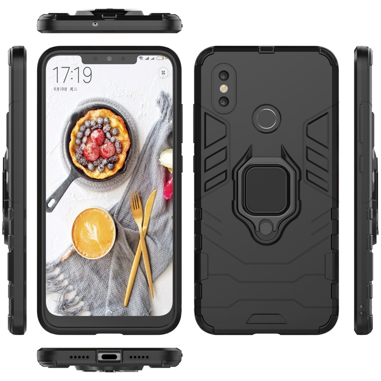 PC + TPU Shockproof Protective Case with Magnetic Ring Holder for Xiaomi Mi 8