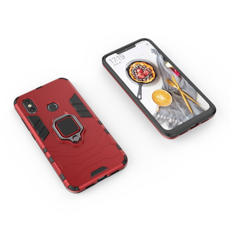 PC + TPU Shockproof Protective Case with Magnetic Ring Holder for Xiaomi Mi 8