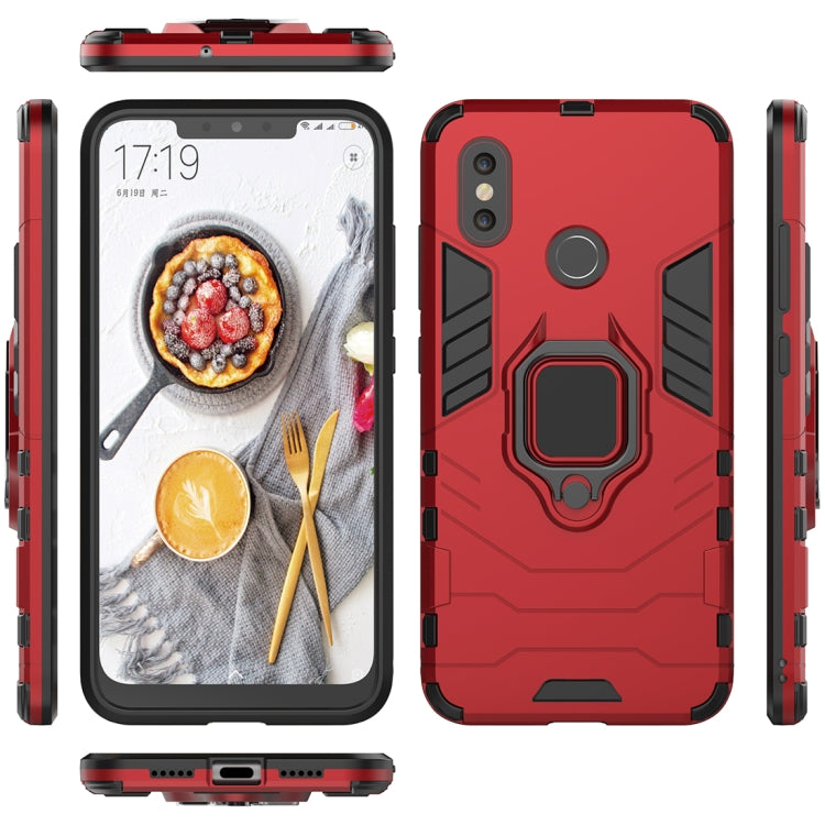 PC + TPU Shockproof Protective Case with Magnetic Ring Holder for Xiaomi Mi 8