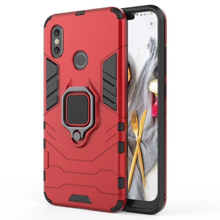 PC + TPU Shockproof Protective Case with Magnetic Ring Holder for Xiaomi Mi 8