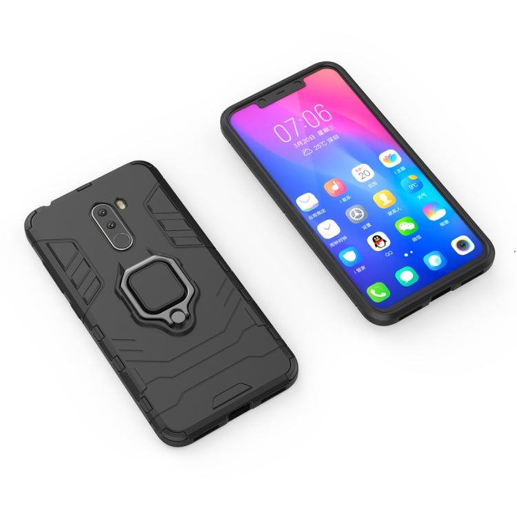 PC + TPU Shockproof Protective Case with Magnetic Ring Holder for Xiaomi Pocophone F1