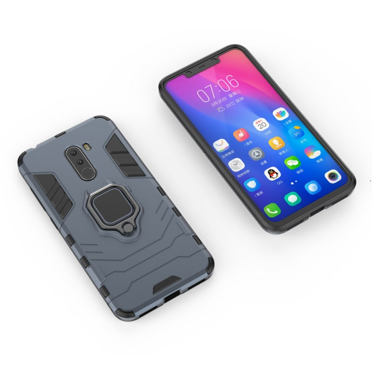 PC + TPU Shockproof Protective Case with Magnetic Ring Holder for Xiaomi Pocophone F1