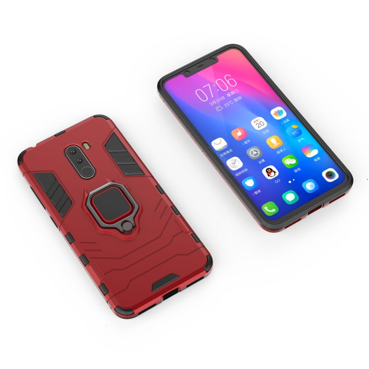 PC + TPU Shockproof Protective Case with Magnetic Ring Holder for Xiaomi Pocophone F1