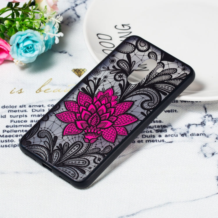 Big Lotus Pattern Embossed Lace + PC Case for Xiaomi Pocophone F1