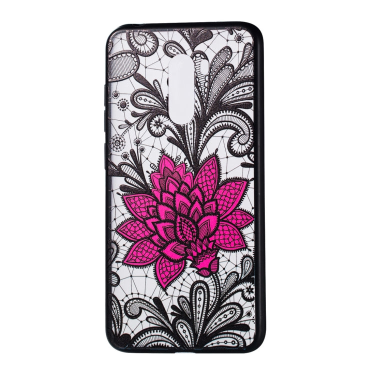 Big Lotus Pattern Embossed Lace + PC Case for Xiaomi Pocophone F1