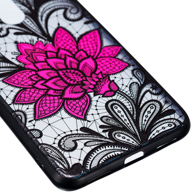 Big Lotus Pattern Embossed Lace + PC Case for Xiaomi Pocophone F1