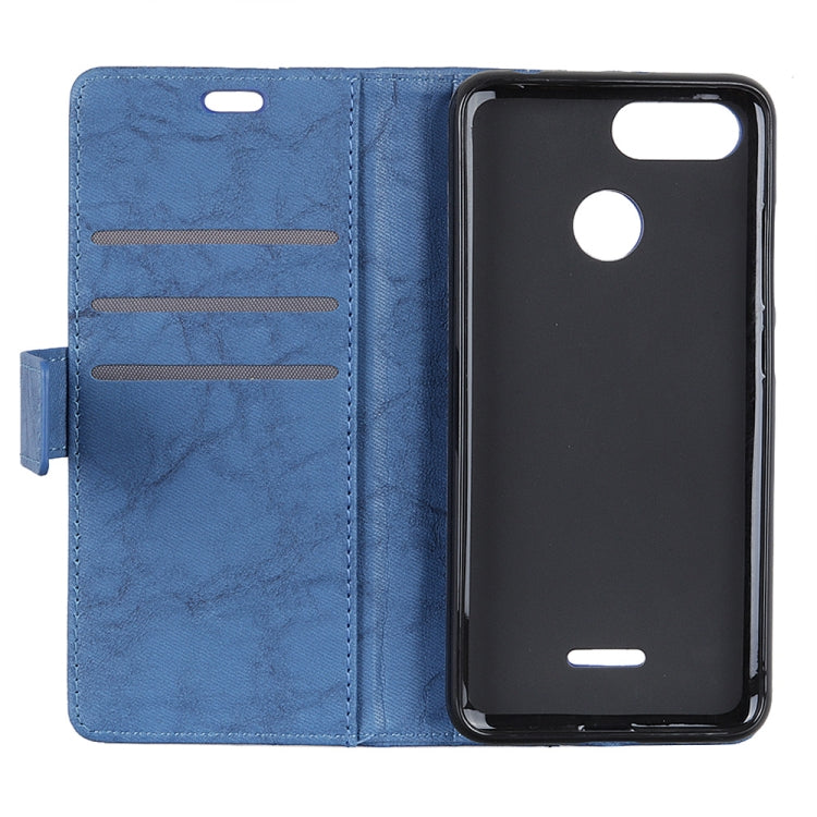 Copper Buckle Retro Crazy Horse Texture Horizontal Flip Leather Case for Xiaomi Redmi 6, with Holder & Card Slots & Wallet