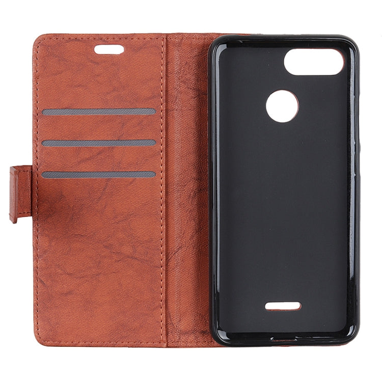 Copper Buckle Retro Crazy Horse Texture Horizontal Flip Leather Case for Xiaomi Redmi 6, with Holder & Card Slots & Wallet