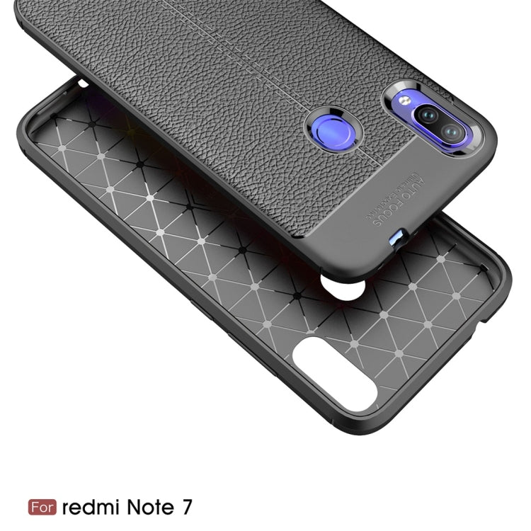 Litchi Texture TPU Shockproof Case for Xiamo Redmi Note 7 / Redmi Note 7 Pro