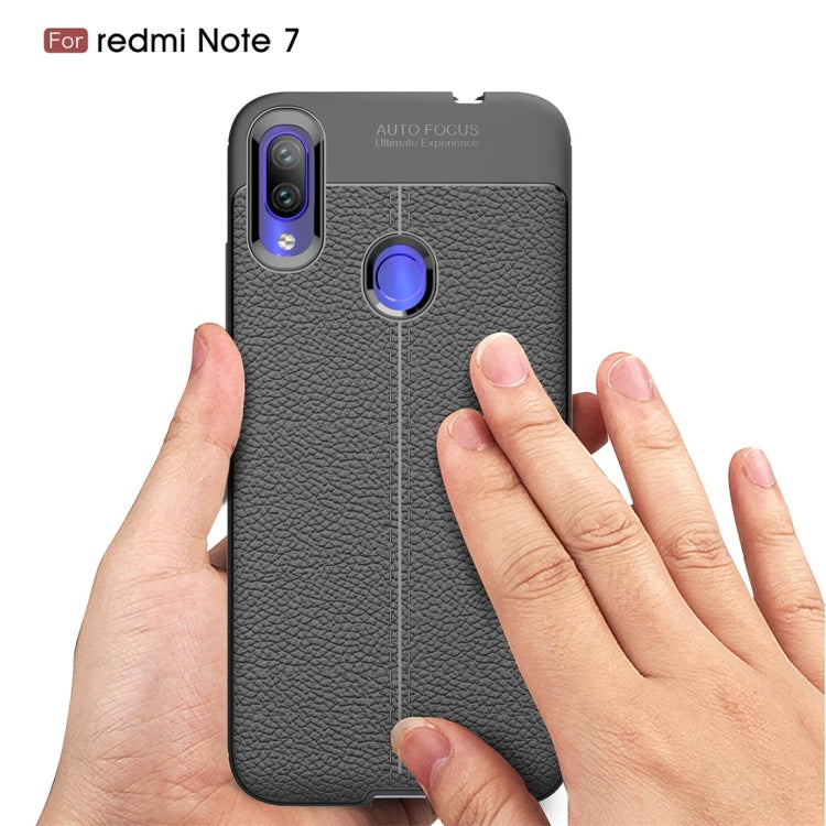 Litchi Texture TPU Shockproof Case for Xiamo Redmi Note 7 / Redmi Note 7 Pro