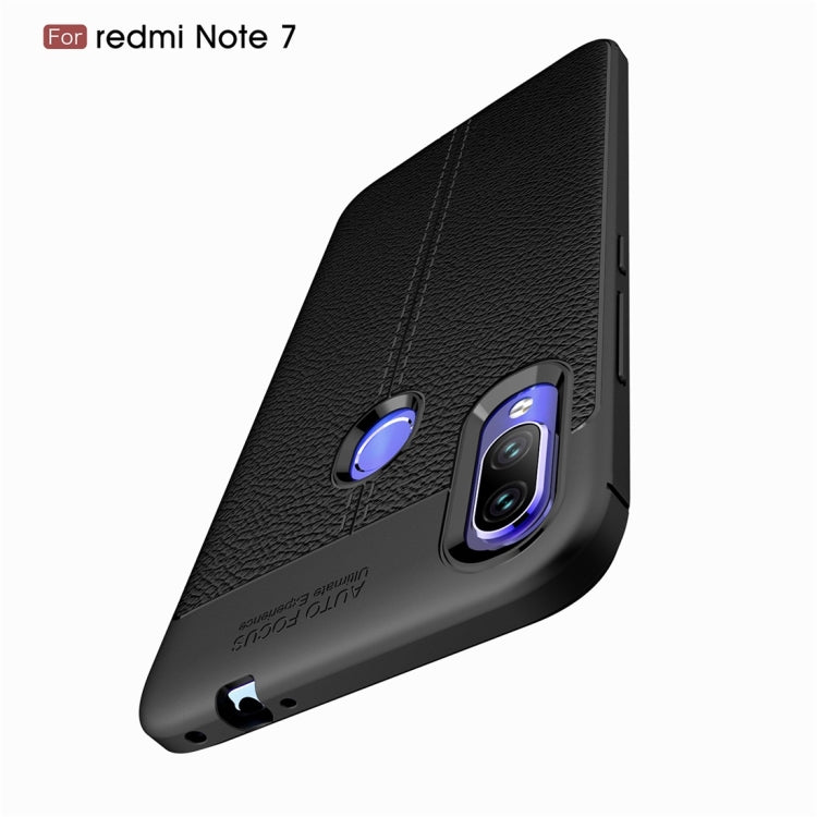 Litchi Texture TPU Shockproof Case for Xiamo Redmi Note 7 / Redmi Note 7 Pro