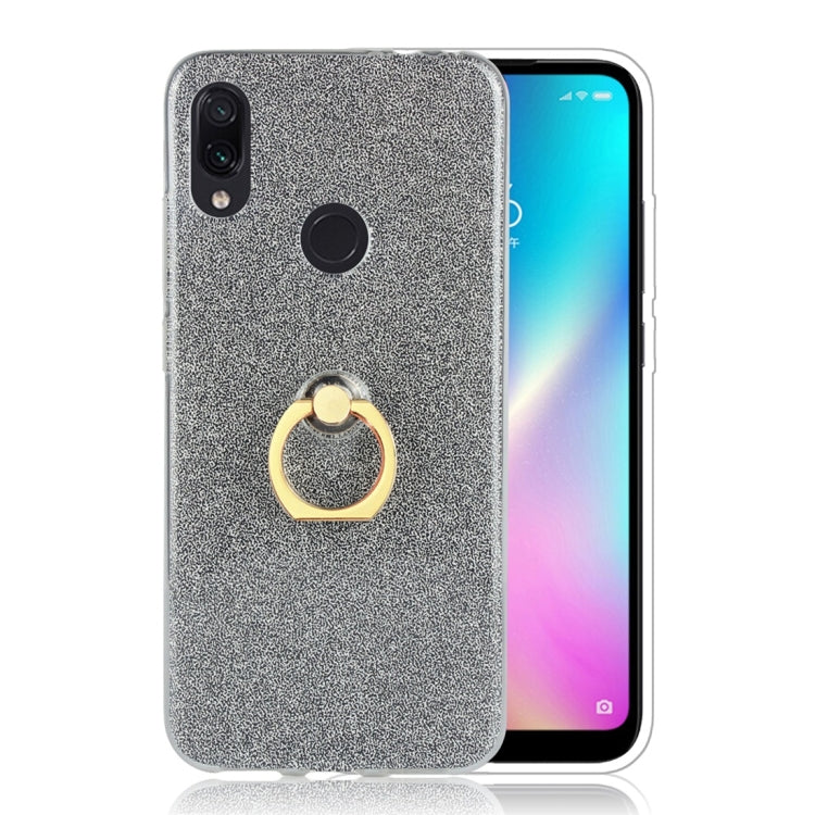 Glittery Powder Shockproof TPU Protective Case for Xiaomi Redmi 7, with 360 Degree Rotation Ring Holder