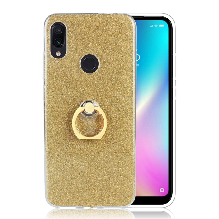 Glittery Powder Shockproof TPU Protective Case for Xiaomi Redmi 7, with 360 Degree Rotation Ring Holder