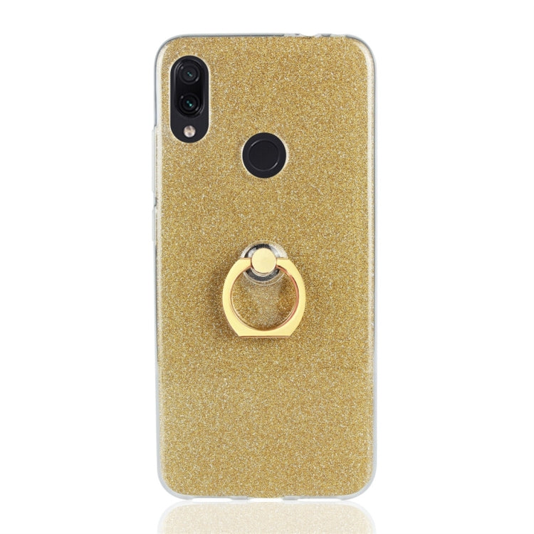Glittery Powder Shockproof TPU Protective Case for Xiaomi Redmi 7, with 360 Degree Rotation Ring Holder