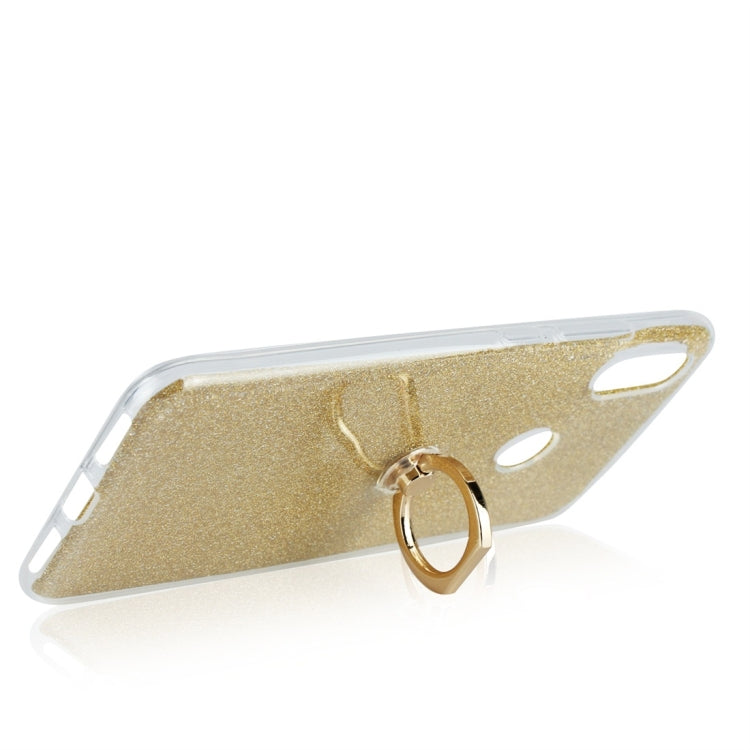 Glittery Powder Shockproof TPU Protective Case for Xiaomi Redmi 7, with 360 Degree Rotation Ring Holder