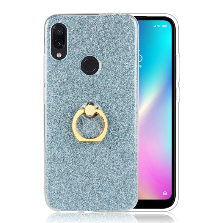 Glittery Powder Shockproof TPU Protective Case for Xiaomi Redmi 7, with 360 Degree Rotation Ring Holder