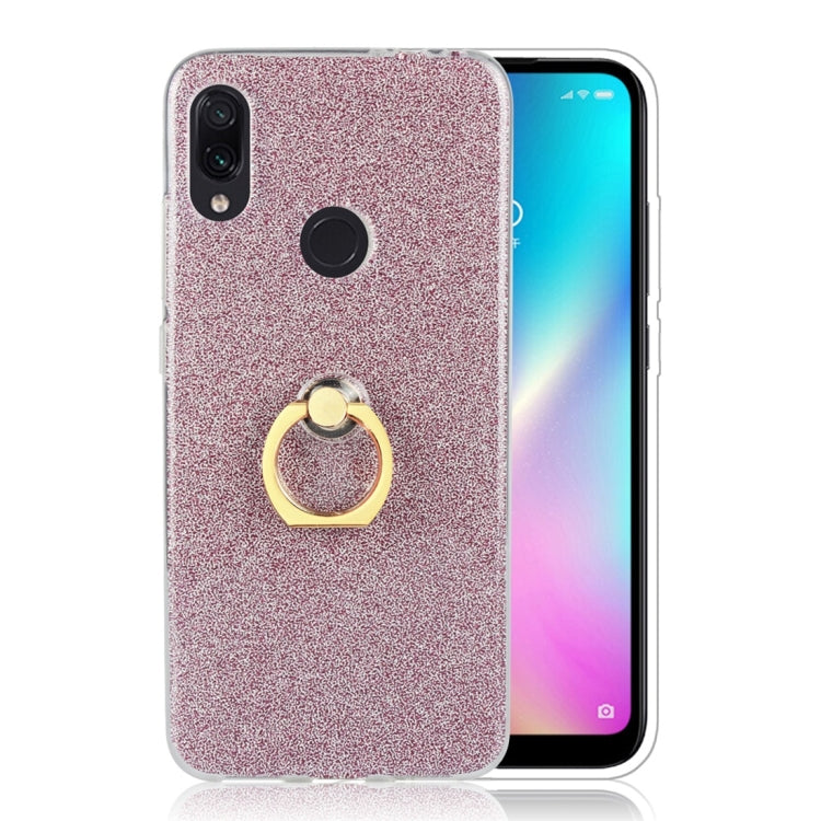 Glittery Powder Shockproof TPU Protective Case for Xiaomi Redmi 7, with 360 Degree Rotation Ring Holder