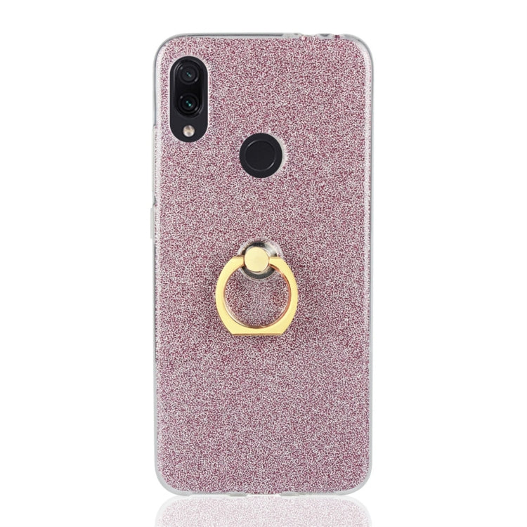 Glittery Powder Shockproof TPU Protective Case for Xiaomi Redmi 7, with 360 Degree Rotation Ring Holder