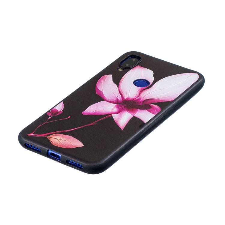 Embossed Painted Lotus Pattern TPU Case for Xiaomi Redmi Note 7 / Redmi Note 7 Pro
