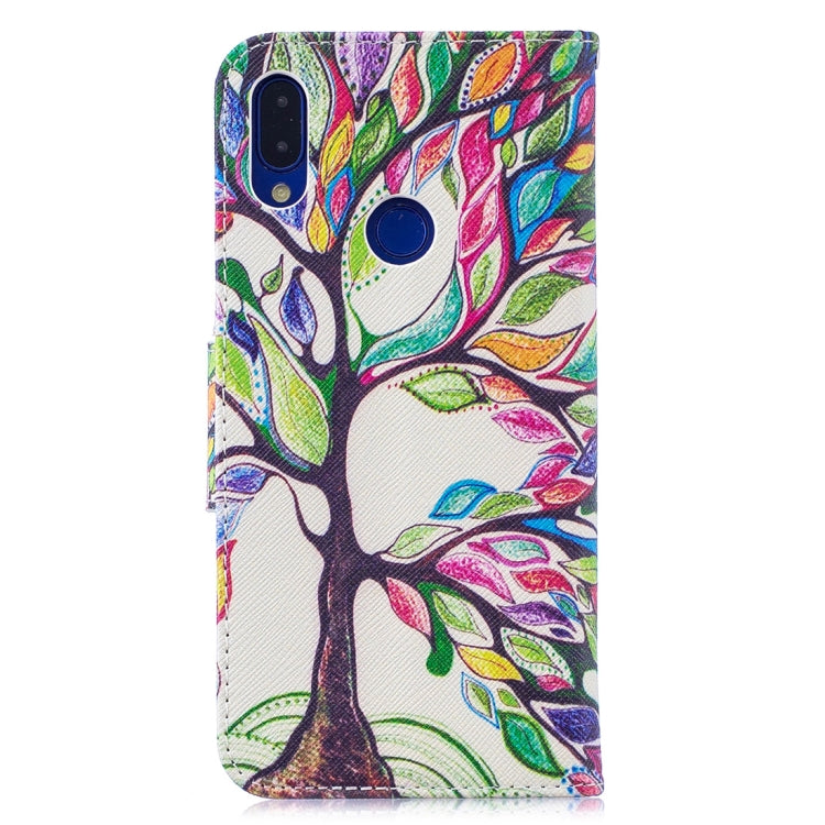 Colored Drawing Tree of Life Pattern Horizontal Flip Leather Case for Xiaomi Redmi Note 7 / Redmi Note 7 Pro, with Holder & Card Slots & Wallet