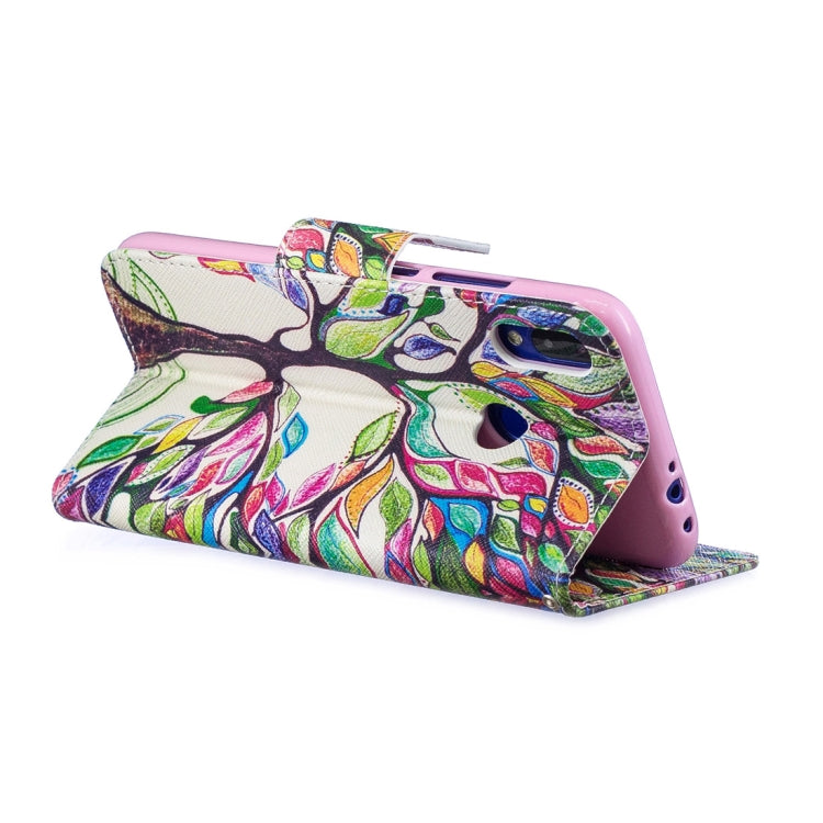 Colored Drawing Tree of Life Pattern Horizontal Flip Leather Case for Xiaomi Redmi Note 7 / Redmi Note 7 Pro, with Holder & Card Slots & Wallet