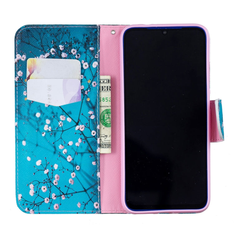 Colored Drawing Plum Blossom Pattern Horizontal Flip Leather Case for Xiaomi Redmi Note 7 / Redmi Note 7 Pro, with Holder & Card Slots & Wallet
