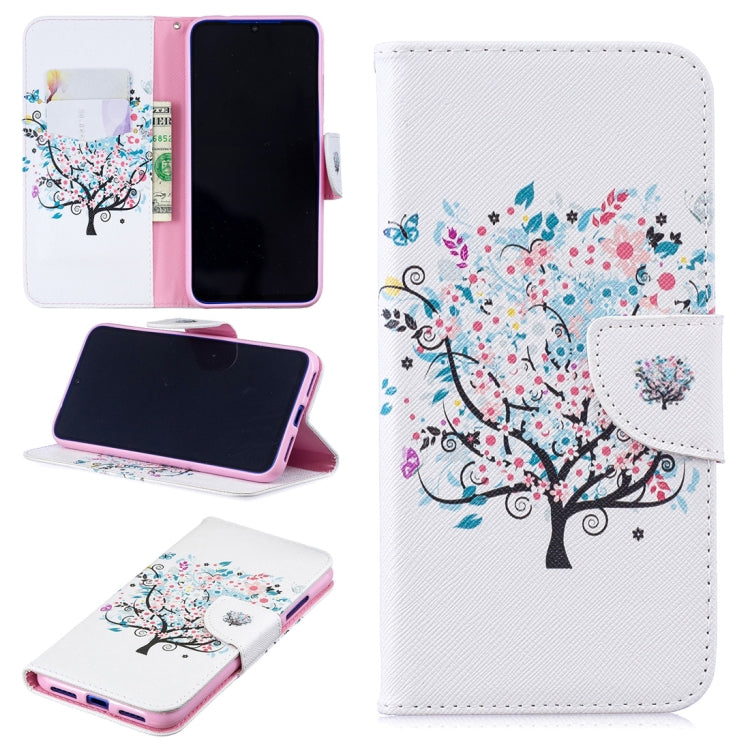 Colored Drawing Tree Pattern Horizontal Flip Leather Case for Xiaomi Redmi Note 7 / Redmi Note 7 Pro, with Holder & Card Slots & Wallet