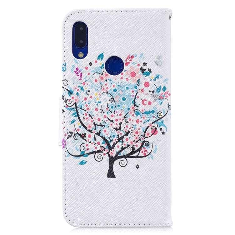 Colored Drawing Tree Pattern Horizontal Flip Leather Case for Xiaomi Redmi Note 7 / Redmi Note 7 Pro, with Holder & Card Slots & Wallet