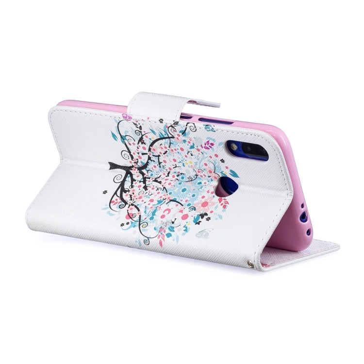 Colored Drawing Tree Pattern Horizontal Flip Leather Case for Xiaomi Redmi Note 7 / Redmi Note 7 Pro, with Holder & Card Slots & Wallet