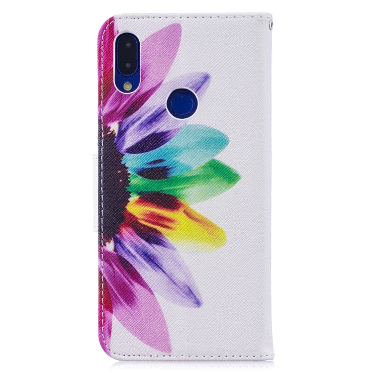 Colored Drawing Sunflower Pattern Horizontal Flip Leather Case for Xiaomi Redmi Note 7 / Redmi Note 7 Pro, with Holder & Card Slots & Wallet