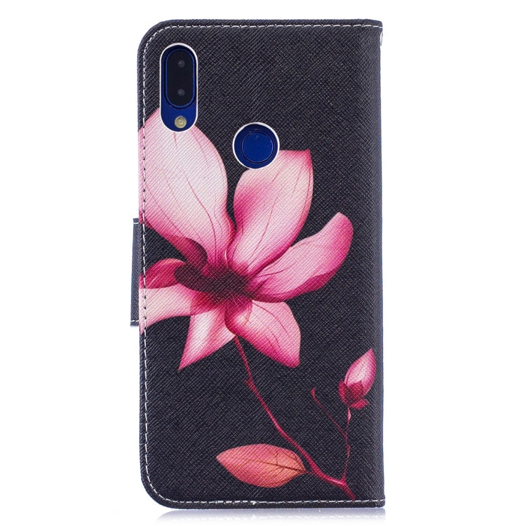 Colored Drawing Lotus Pattern Horizontal Flip Leather Case for Xiaomi Redmi Note 7 / Redmi Note 7 Pro, with Holder & Card Slots & Wallet