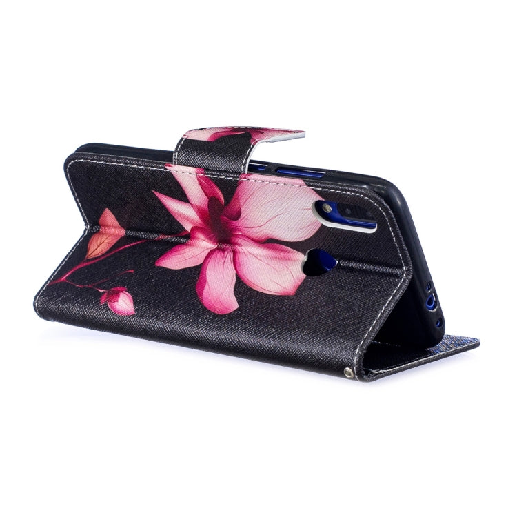 Colored Drawing Lotus Pattern Horizontal Flip Leather Case for Xiaomi Redmi Note 7 / Redmi Note 7 Pro, with Holder & Card Slots & Wallet